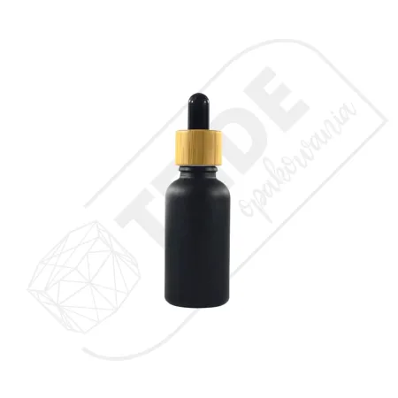 Butelka szklana CZARNA z bambusową pipetą 100 ml