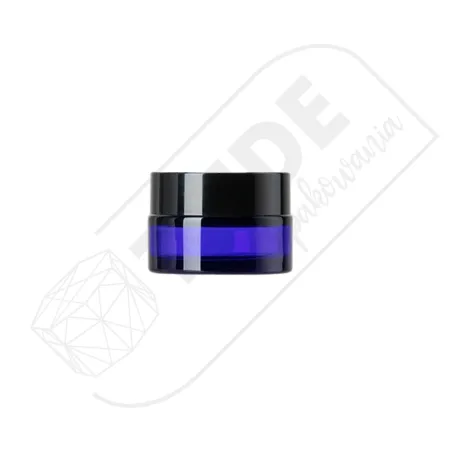 Słoik szklany niebieski 15 ml z czarną nakrętką
