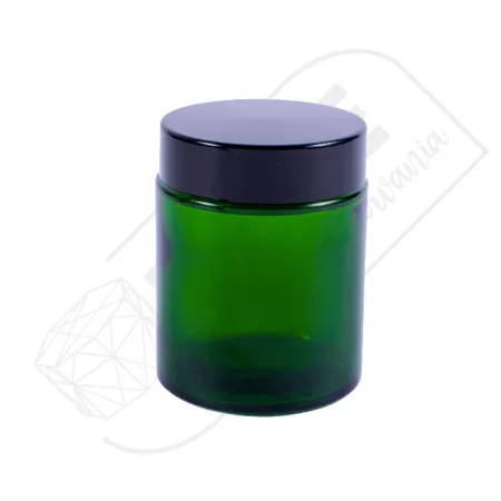 Słoik szklany zielony 100 ml z czarną nakrętką